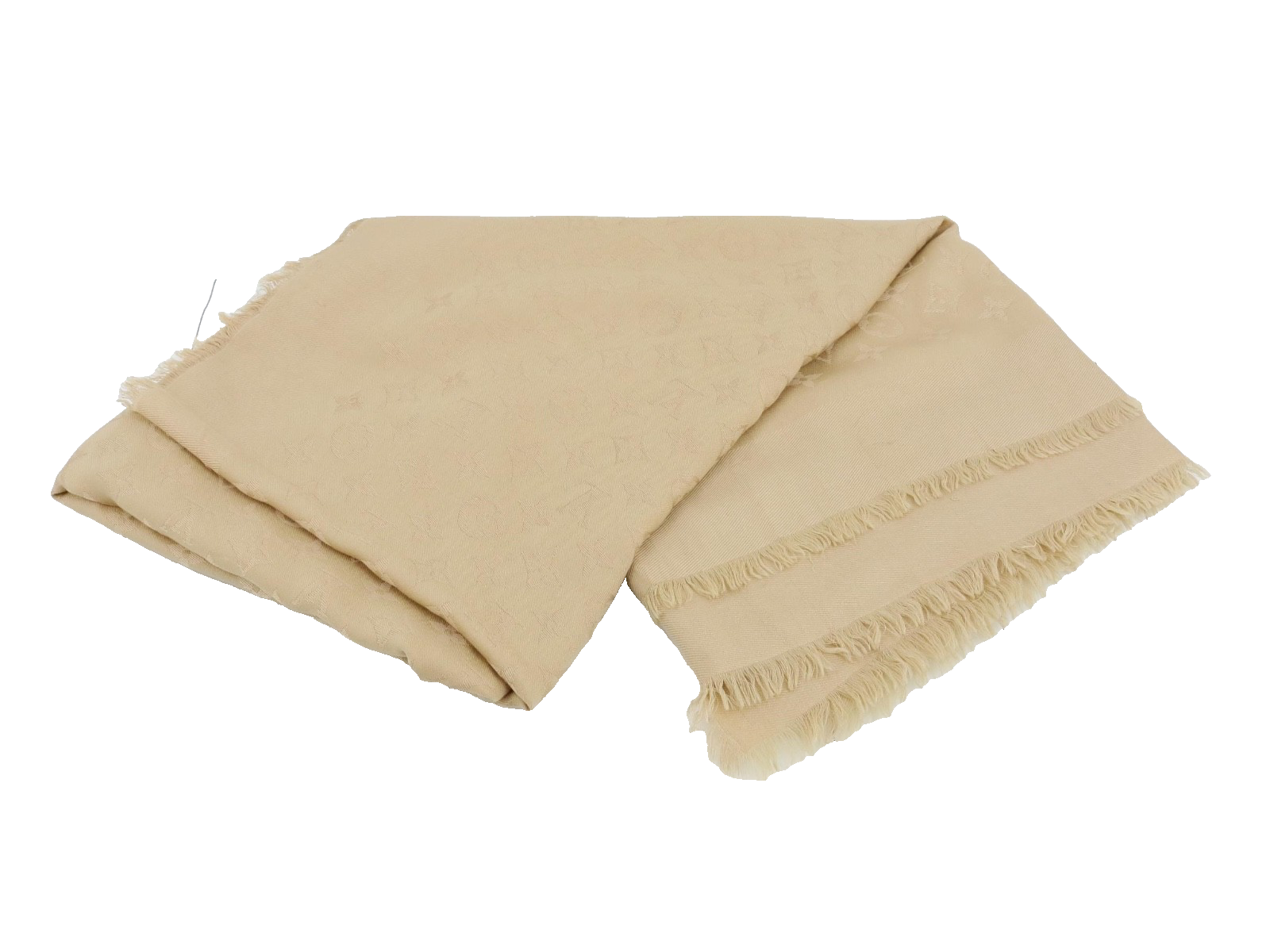 Louis Vuitton Fringe Shawl Monogram Beige 3445