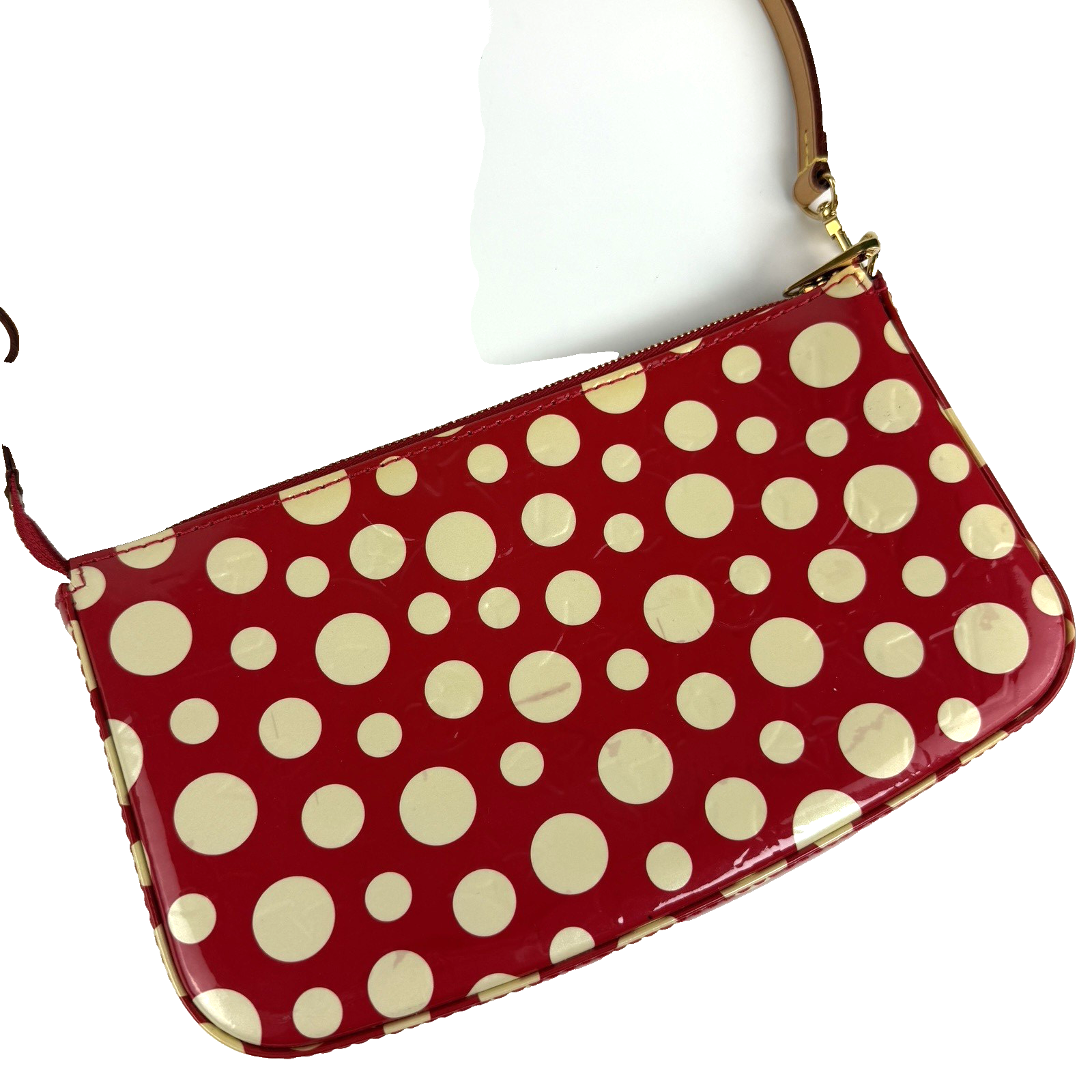 Louis Vuitton Yayoi Kusama Red Infinity Dots Pochette Accessories Vernis 1223