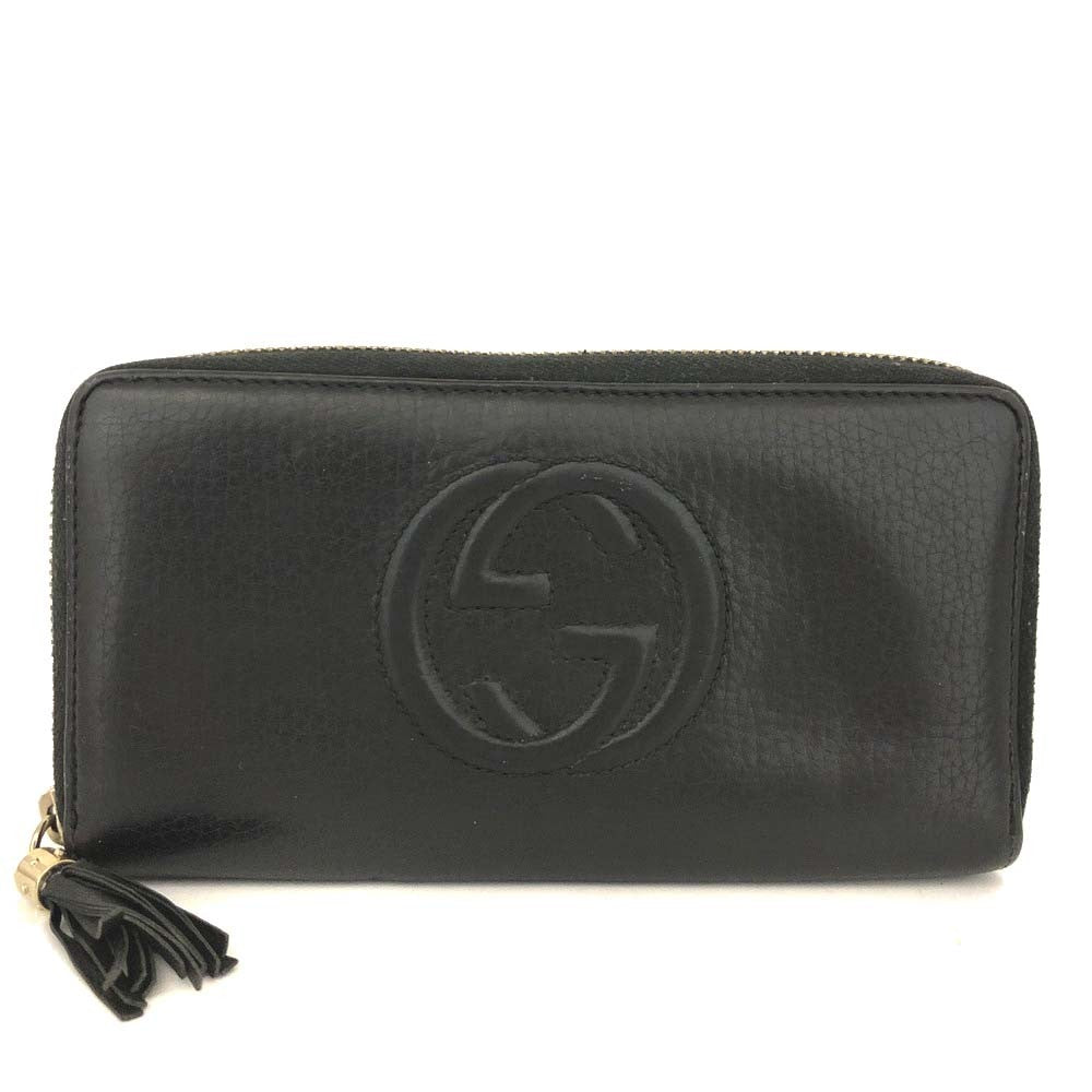 Gucci Soho Zippy Wallet Black Leather 3335