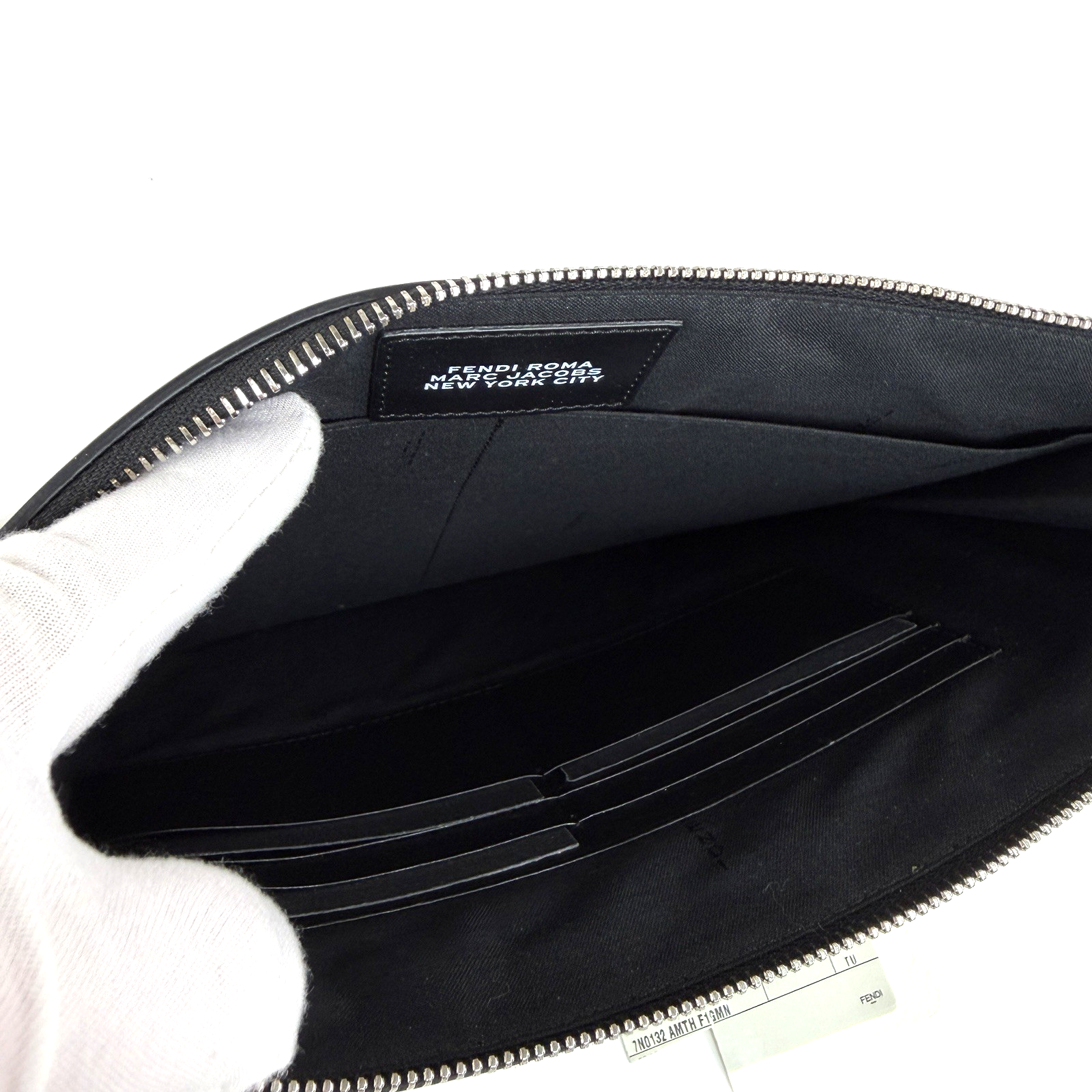 Fendi Roma Logo Wristlet Clutch Pouch 2469