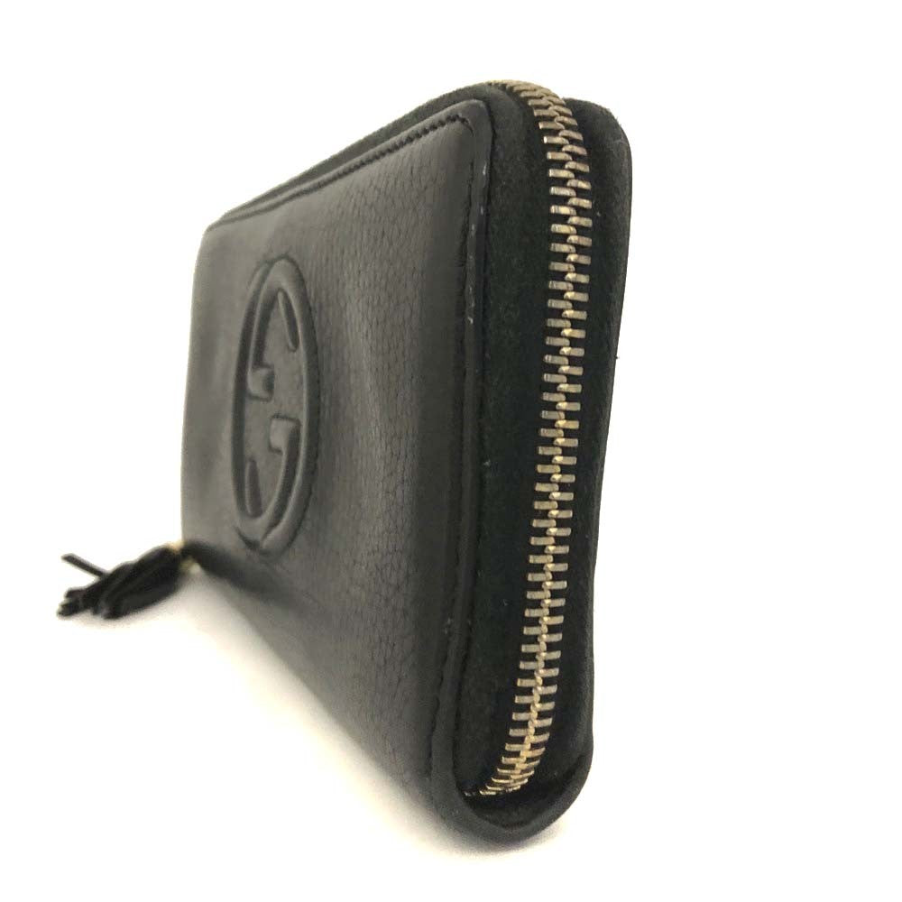 Gucci Soho Zippy Wallet Black Leather 3335