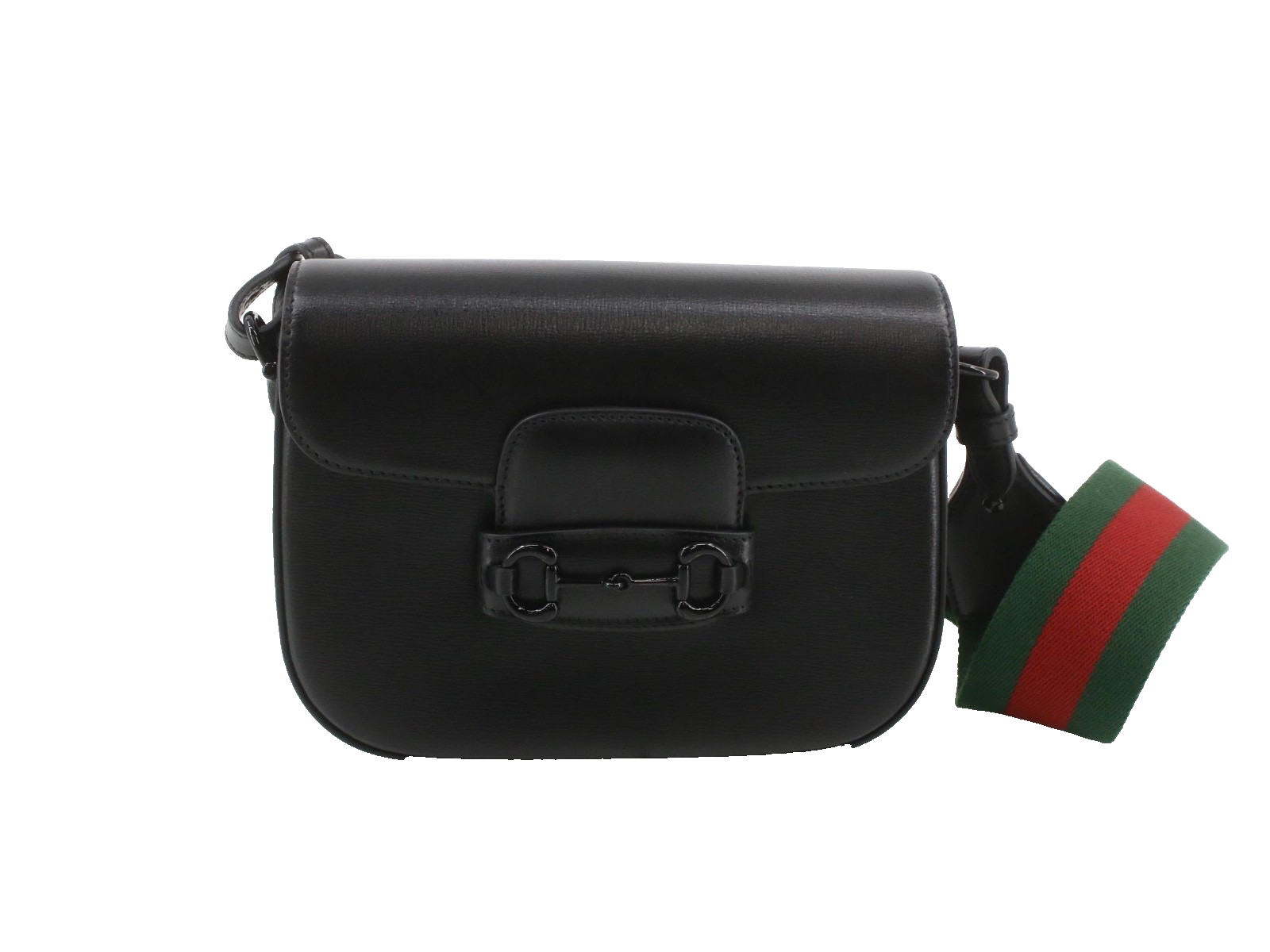 Gucci 1955 Horsebit Bag Black Azalea Calf Leather Sherry Line 3449