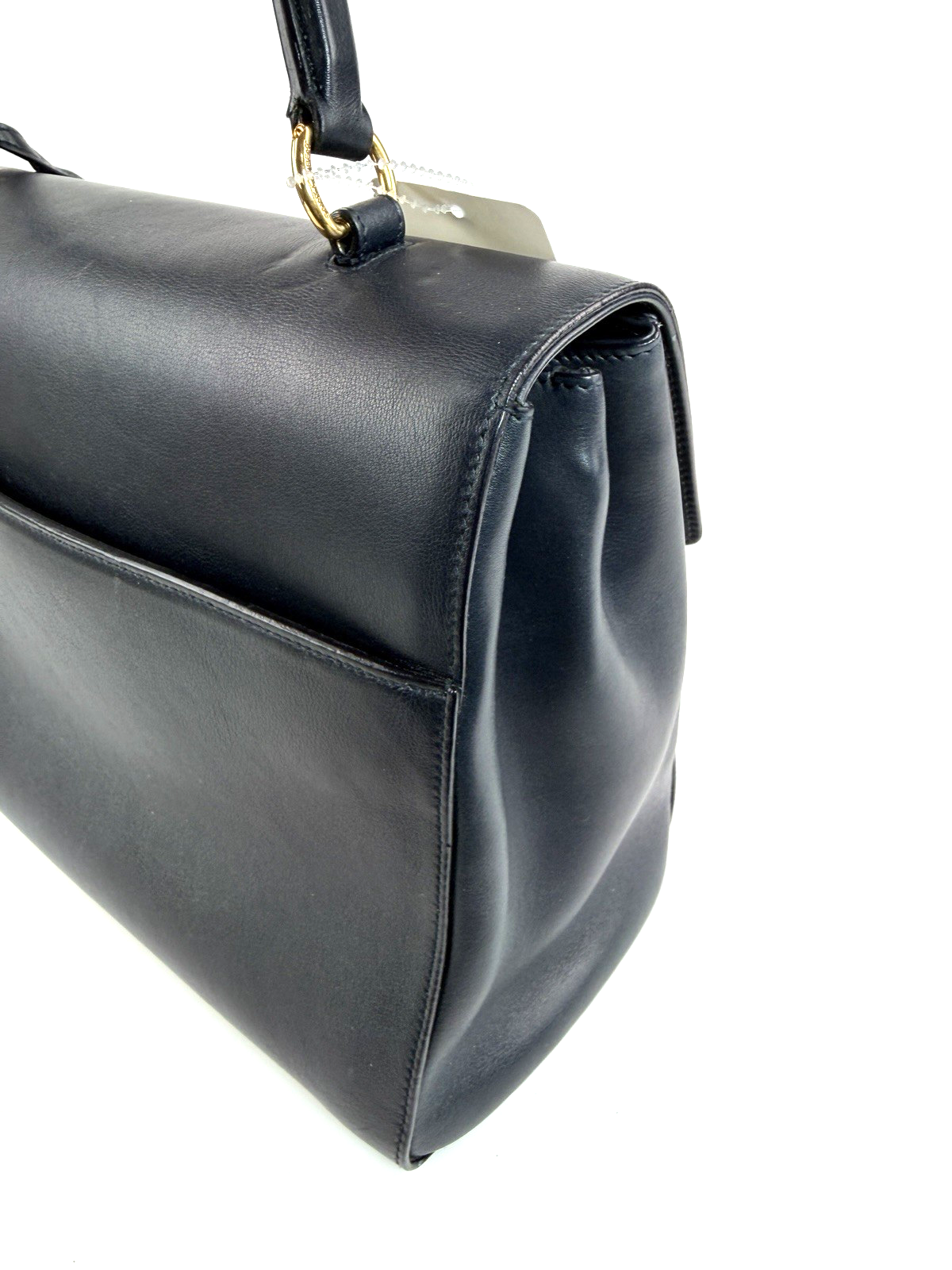 YSL Moujik Medium 2-Way Bag Navy Blue Leather 2335