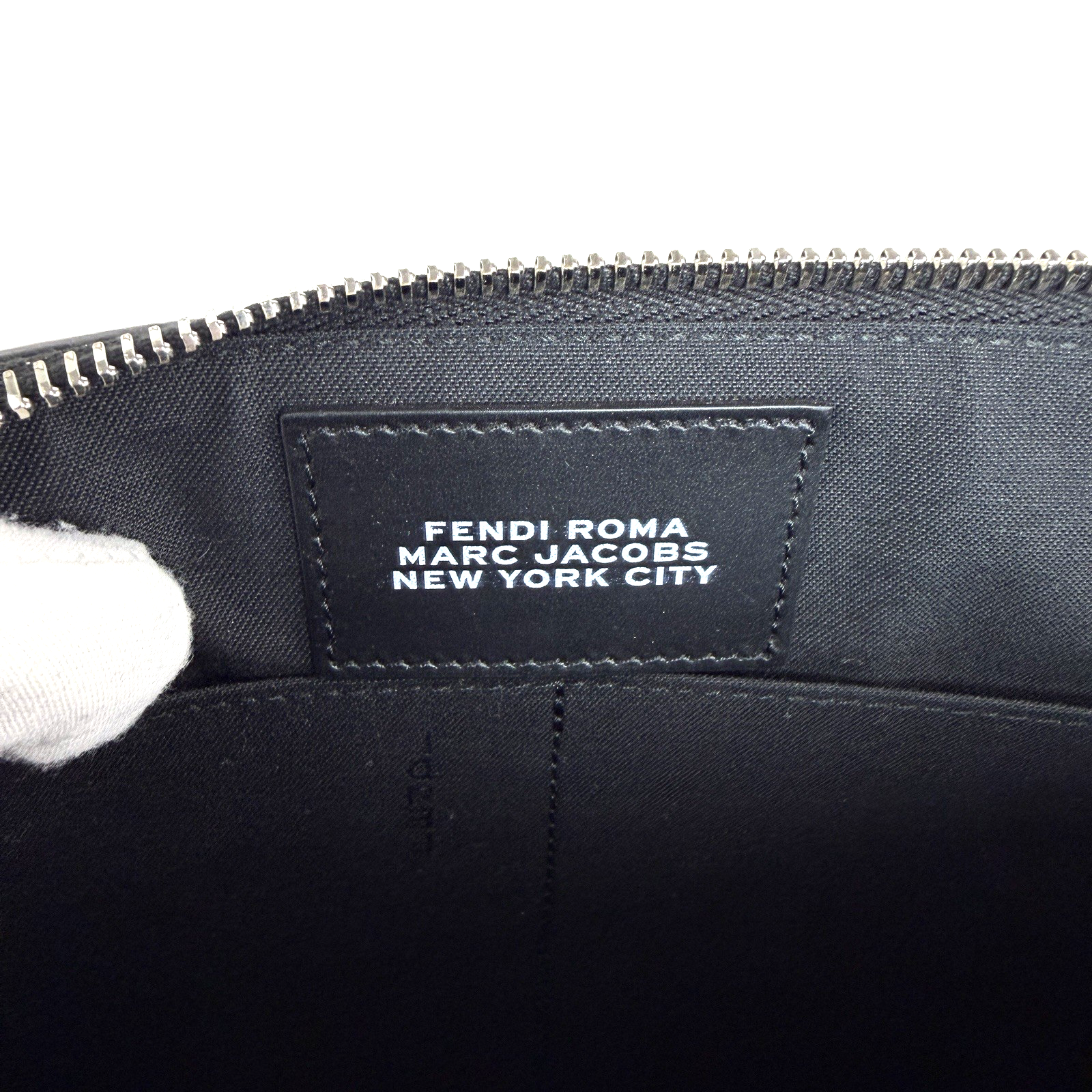 Fendi Roma Logo Wristlet Clutch Pouch 2469