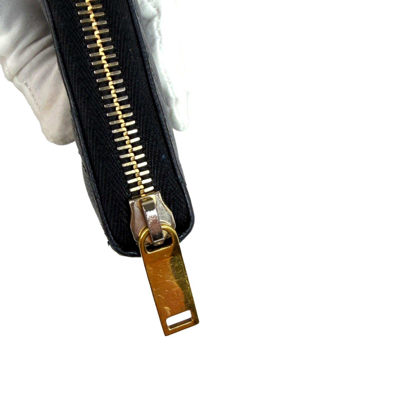 YSL Cassandre Zippy Wallet Black Chevron 2277