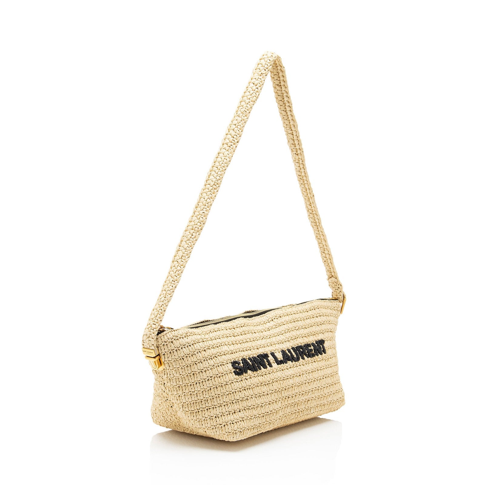 YSL Le Tuc Beige Raffia Shoulder Bag 3389