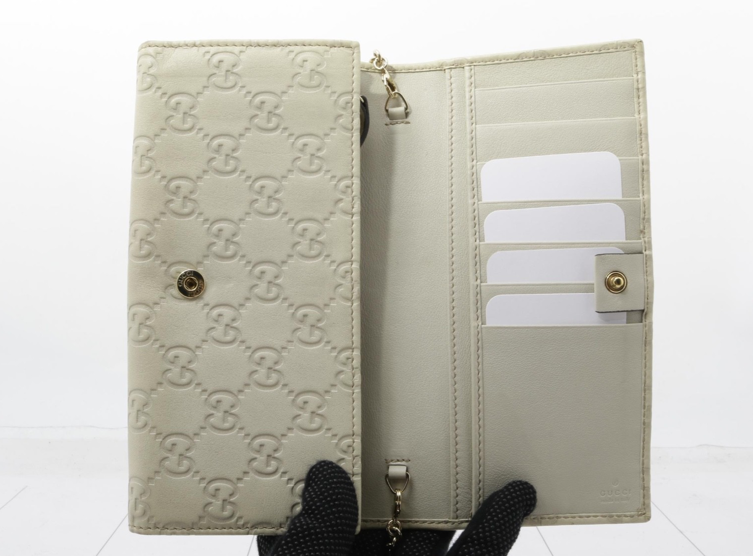 Gucci Chain Wallet Ivory Guccisima 3173