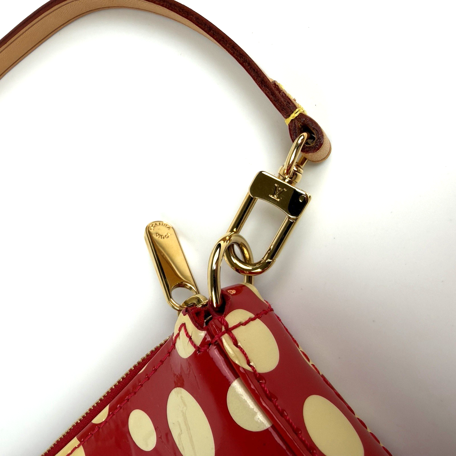 Louis Vuitton Yayoi Kusama Red Infinity Dots Pochette Accessories Vernis 1223