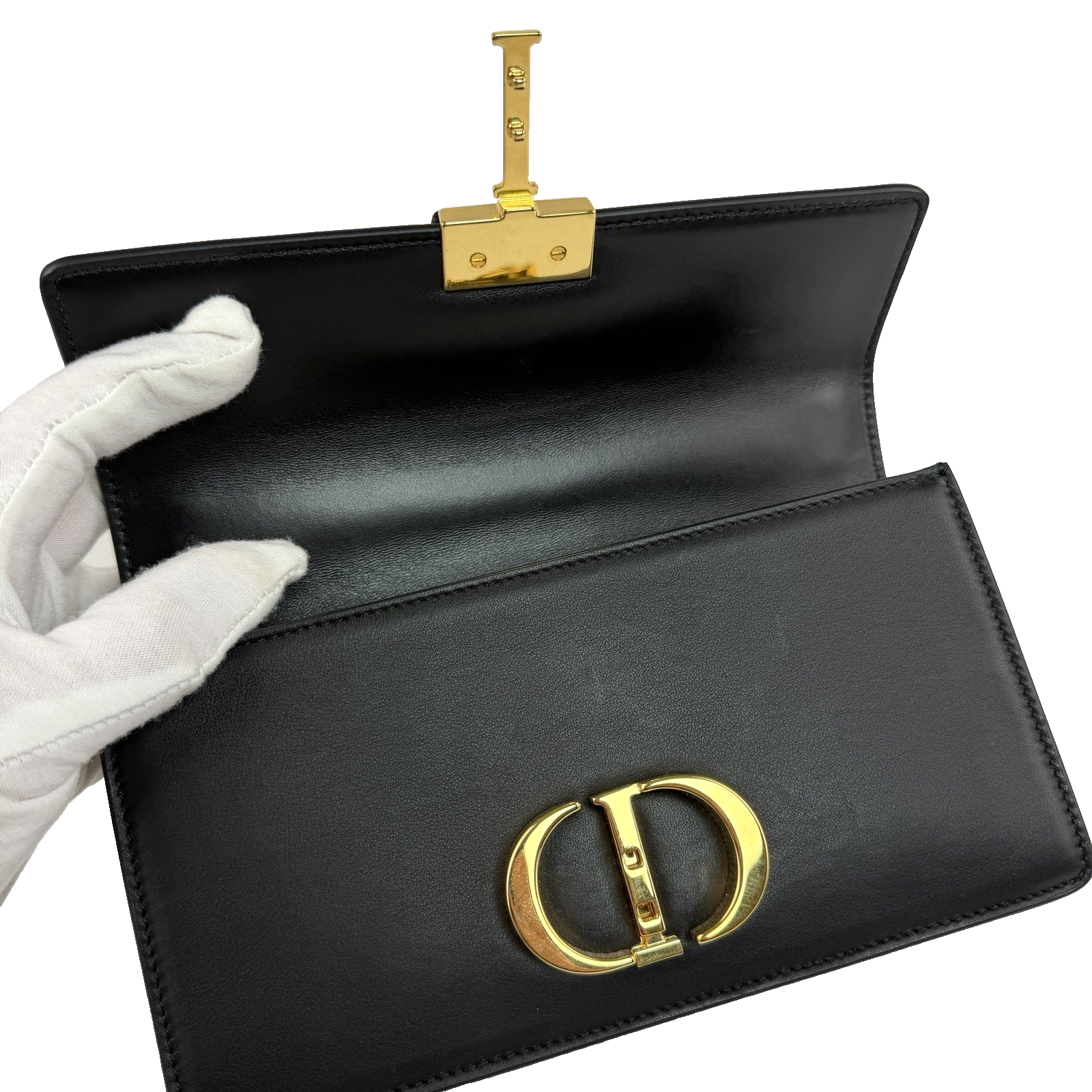 Dior 30 Montaigne East West Black Leather 1440