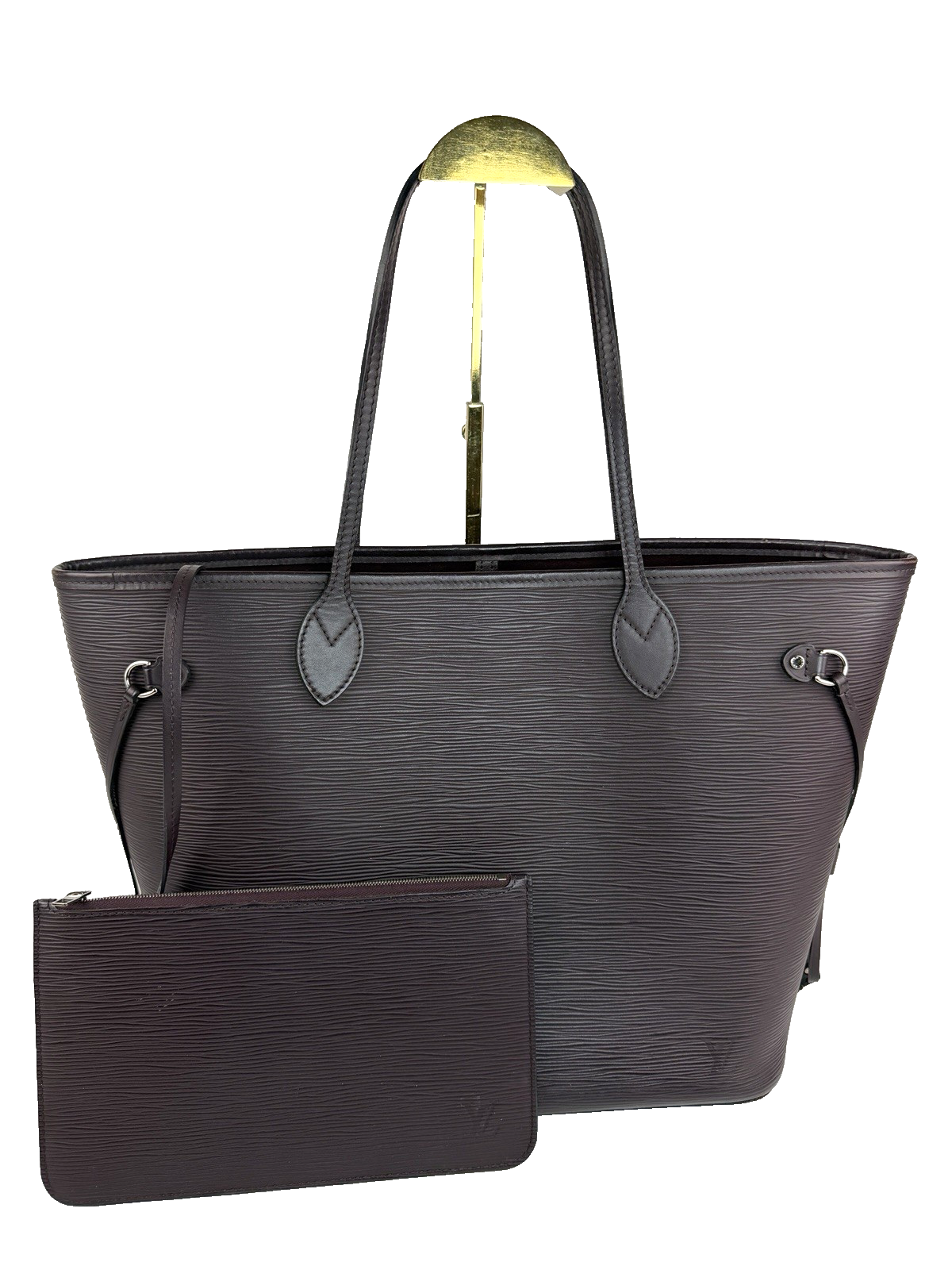 Louis Vuitton Neverfull MM w/ Pouch Purple Bordeaux Epi Leather 2631